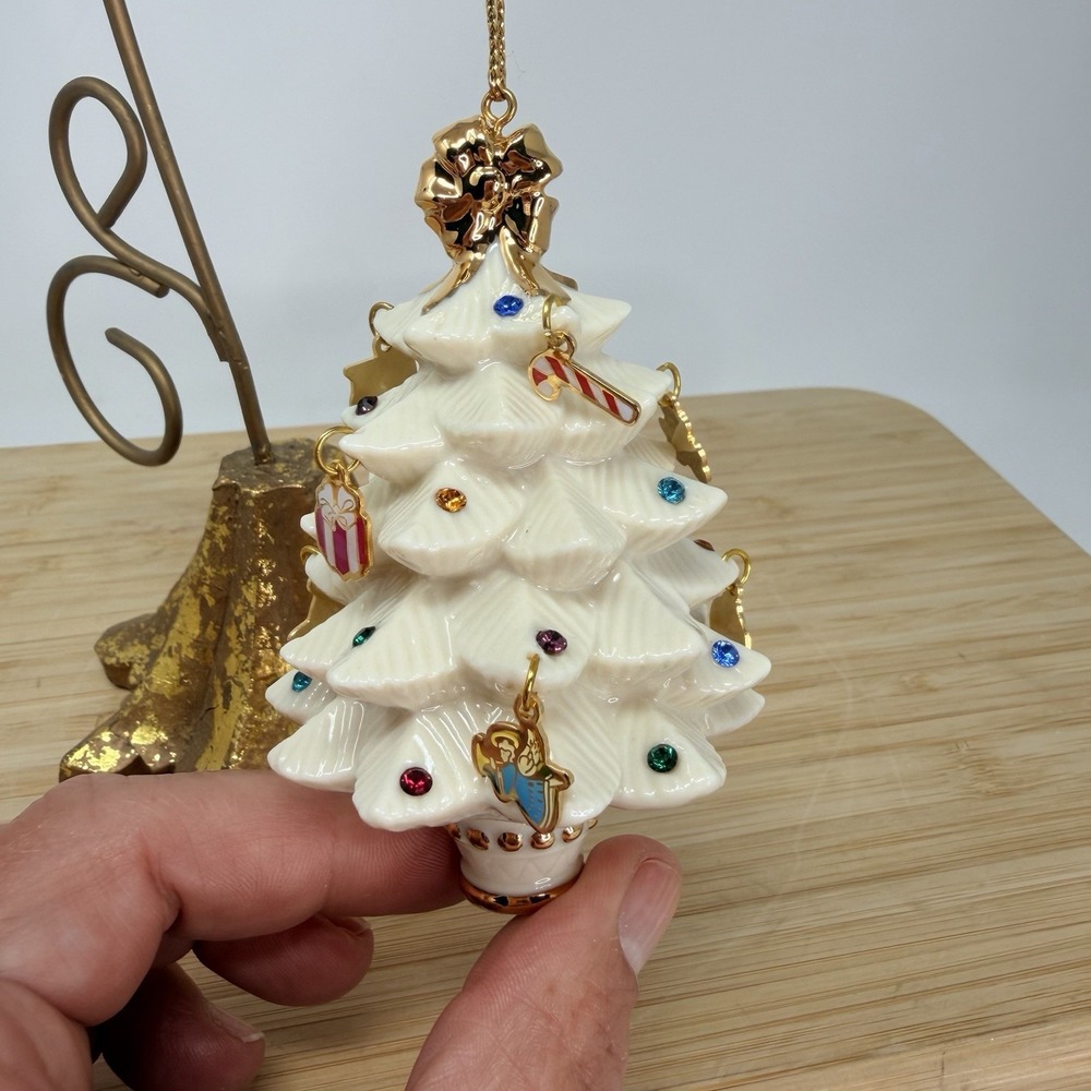 Lenox Holiday Charms Tree Ornament Dangle Charms 24 Karat Gold EUC With Box